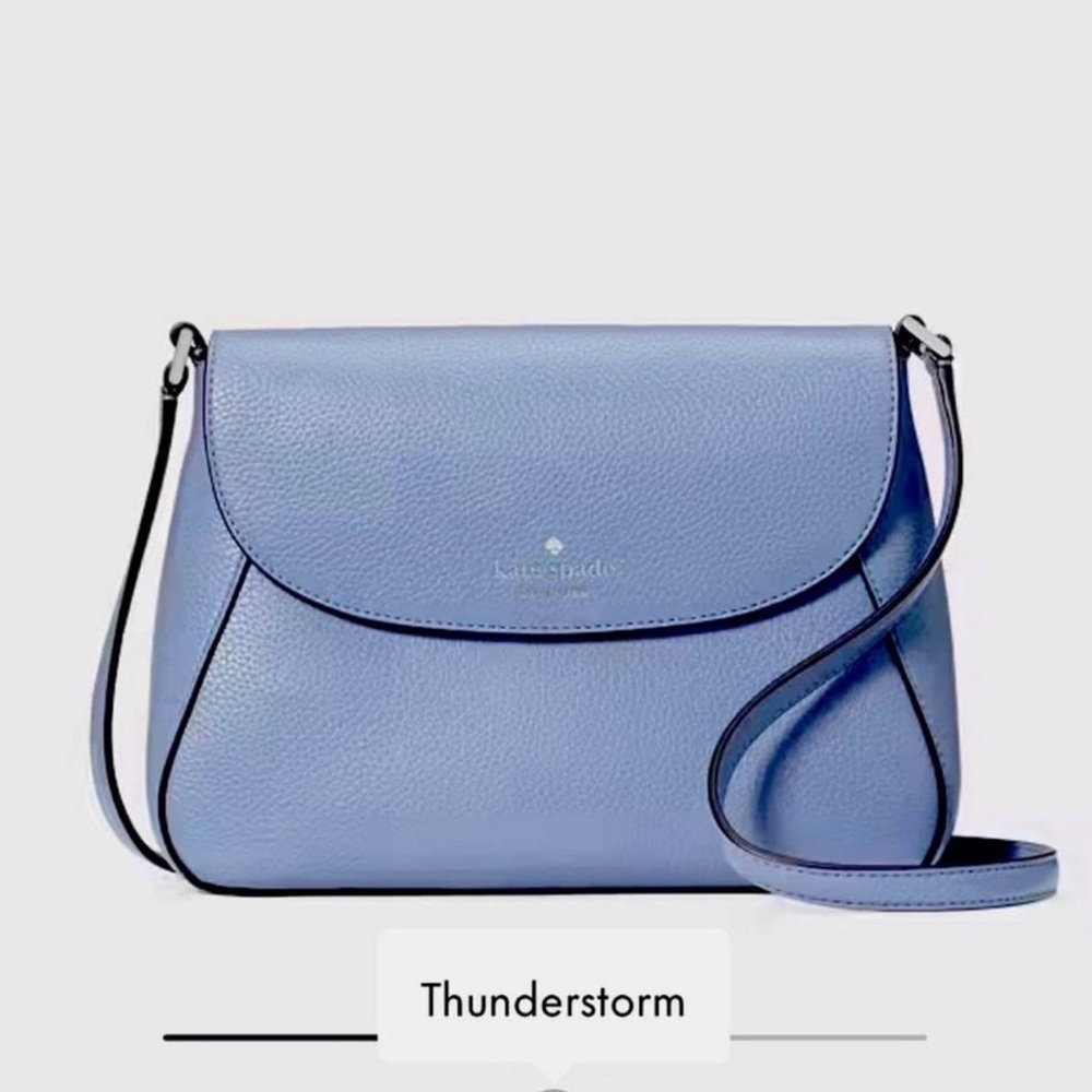 kate spade Thunderstorm Blue Pebbled Leather Crossbody